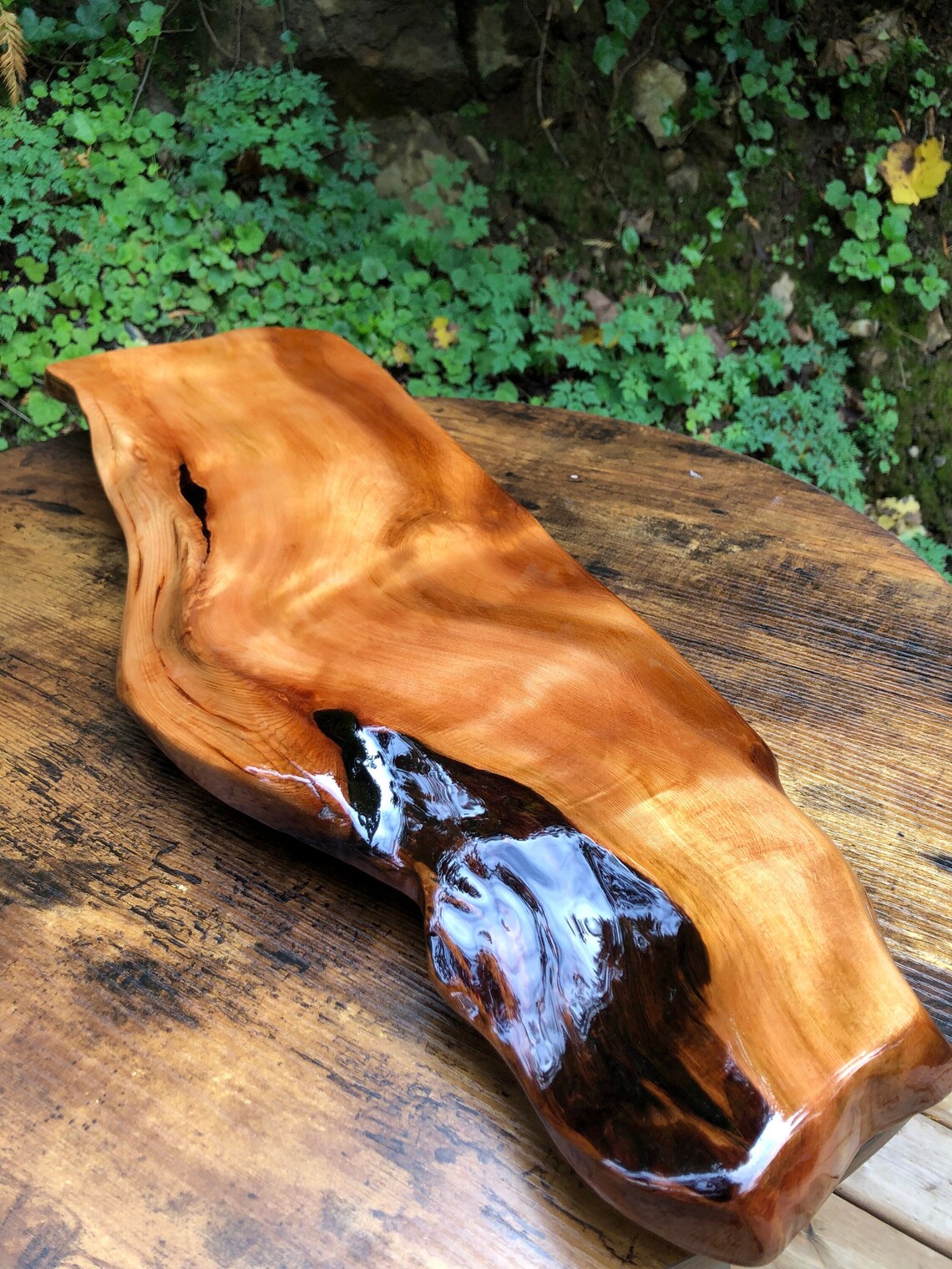 live edge charcuterie board